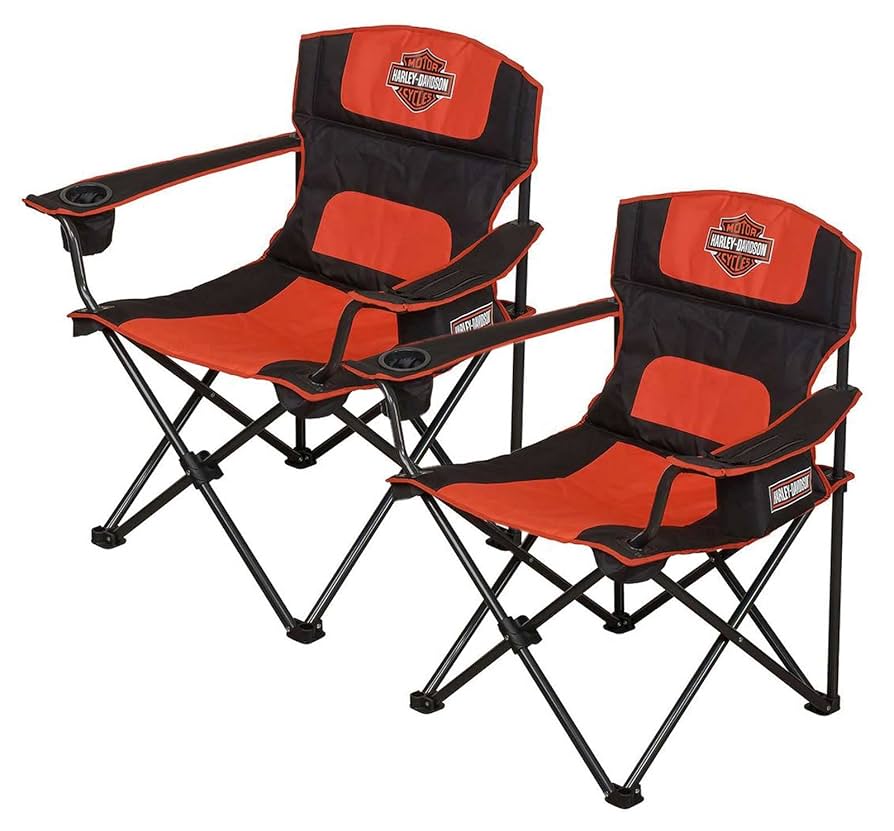 Two Angle Chair S バーガンディ Amazon.com: Harley-Davidson Bar & Shield Deluxe Folding